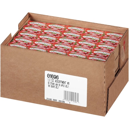 Smuckers Smucker's Assortment No 8 Strawberry/Apple/Grape .5 oz., PK200 5150001696
